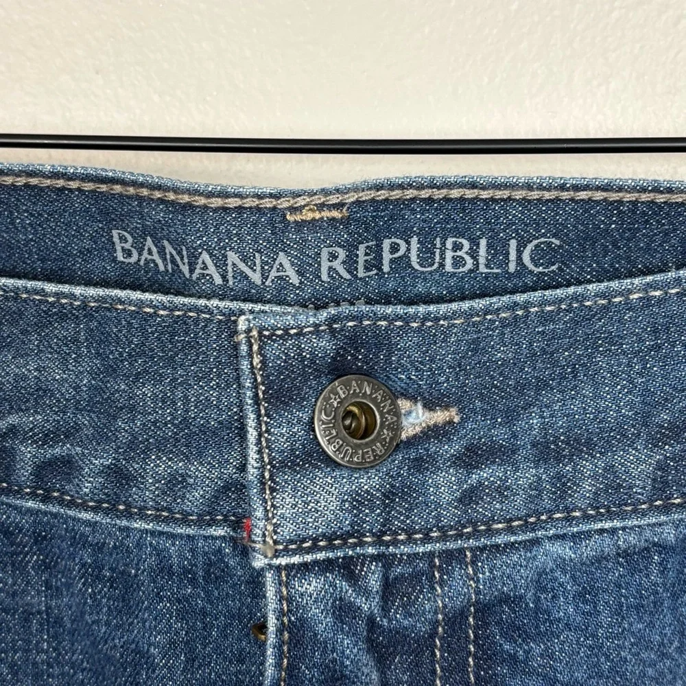 Banana‎ Republic Jeans Mens 42x34 Blue Slim Fit Whiskered 5 Pocket Denim